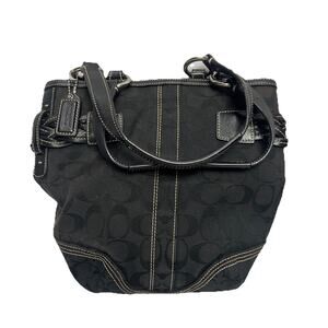 Coach 5088 SMALL Vintage Soho Black Signature C Canvas & Leather Tote